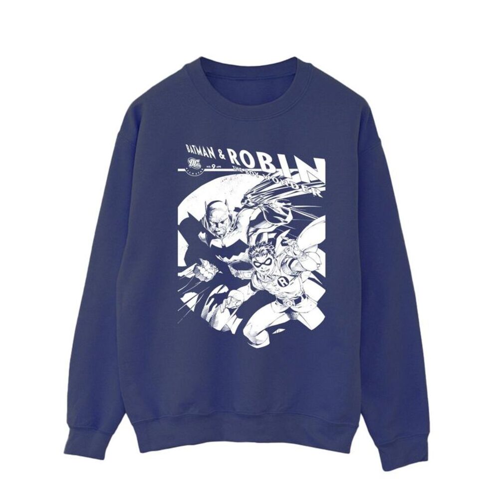 DC Comics Mens Batman And Boy Wonder Sweatshirt / Navy Blue